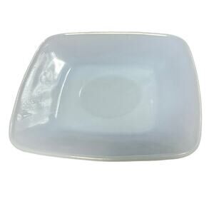 Fire-King 5.5" Saucer Delphine Blue Azurite Charm Square Milk Glass